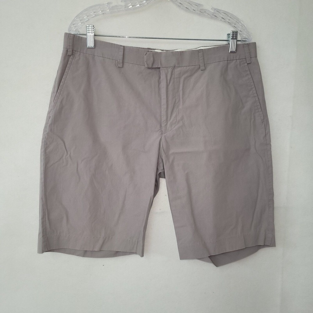 Greg Norman Golf Shorts‎ Mens 38 Taupe 10" Cotton Chino Twill Preppy Logo